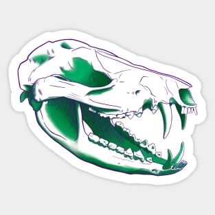 Opossum Skull (Genderqueer) Sticker